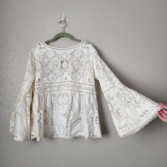 SPELL x REVOLVE sheer Clover lace blouse in white size XL - Picture 9 of 9